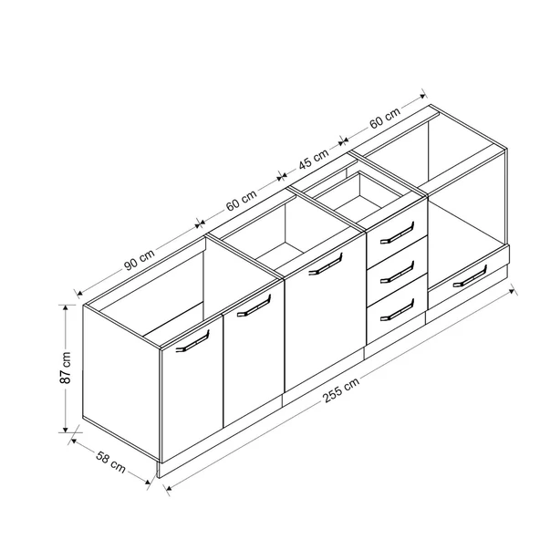 Minar 255 Cm Mutfak Dlb Byz 255-B3-Alt - Resim 8