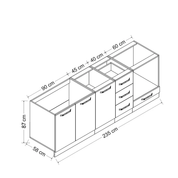 Minar 235 Cm Mutfak Dlb Byz Ant 235-A3-Alt - Resim 8