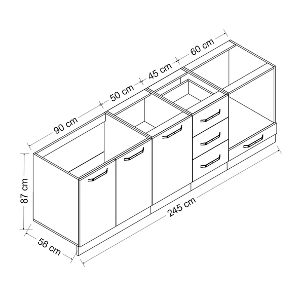 Minar 245 Cm Mutfak Dlb Byz Ant 245-A4-Alt - Resim 8