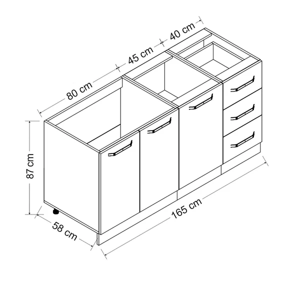 Minar 165 Cm Mutfak Dlb Byz Dore 165-D1-Alt - Resim 8