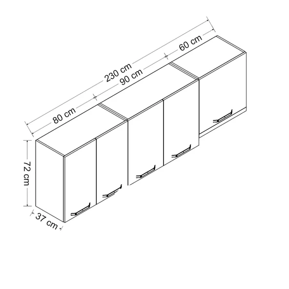 Minar 230 Cm Mutfak Dlb Byz 230-B7-Üst - Resim 8