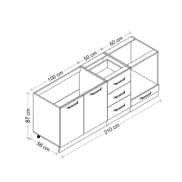 Minar 210 Cm Mutfak Dlb Byz 210-B6-Alt - Resim 8