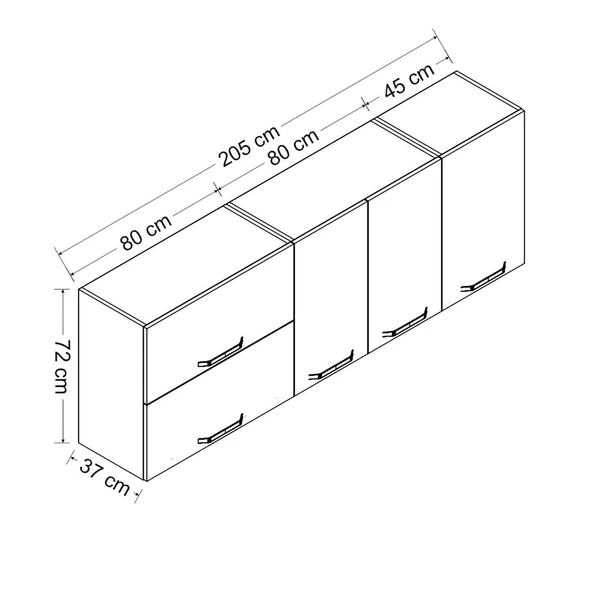 Minar 205 Cm Mutfak Dlb Byz 205-B2-Üst - Resim 8