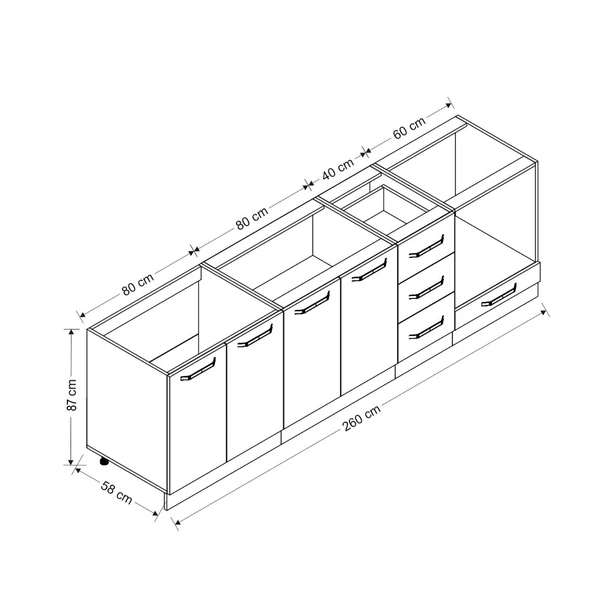Minar 260 Cm Mutfak Dlb Byz Ant 260-A3-Alt - Resim 8