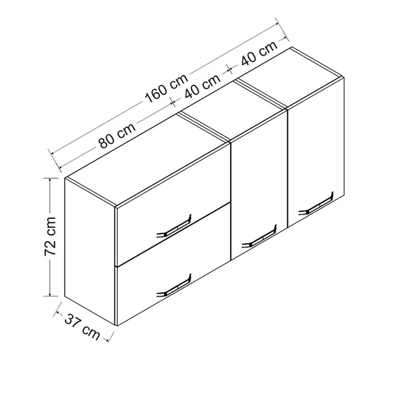 Minar 160 Cm Mutfak Dlb Byz 160-B2-Üst - Resim 8