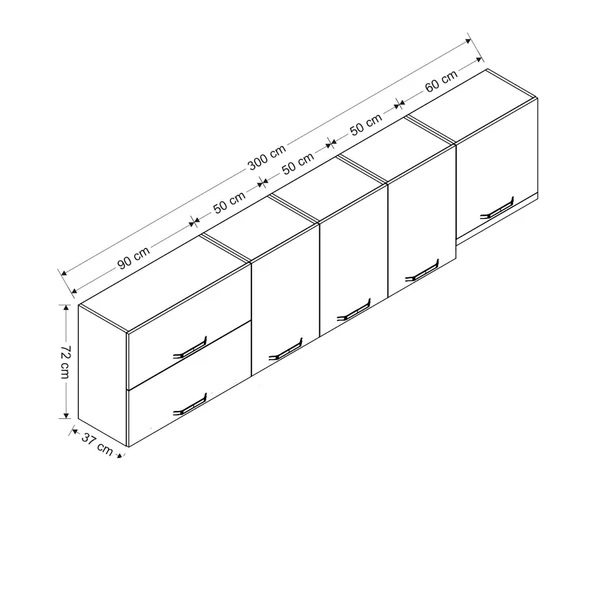Minar 300 Cm Mutfak Dlb Byz 300-B8-Üst - Resim 8
