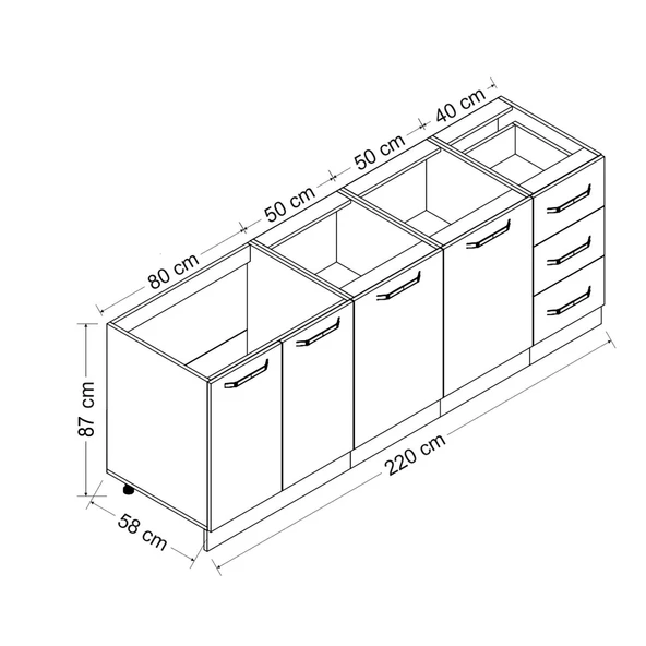Minar 220 Cm Mutfak Dlb Byz 220-B2-Alt - Resim 8