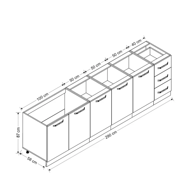 Minar 290 Cm Mutfak Dlb Byz Dore 290-D2-Alt