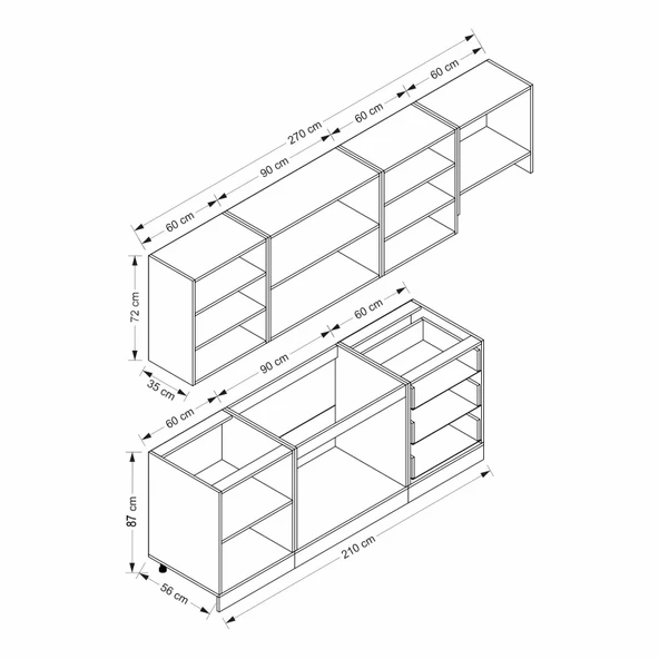 Minar 270 Cm Mebran C + Alm. Füme Cam Mtfk Dlp Byz Antr 270-Mcba2 - Resim 8