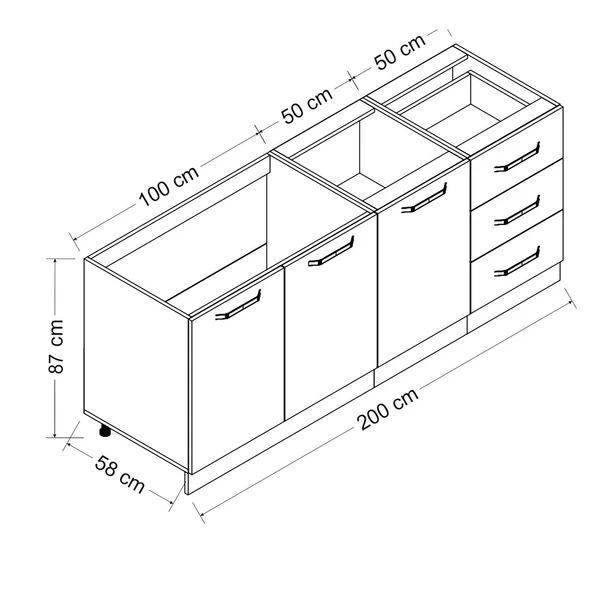 Minar 200 Cm Mutfak Dlb Byz Dore 200-D2-Alt - Resim 8