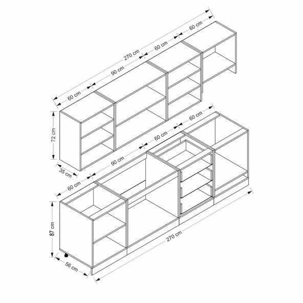 Minar 270 Cm Mebran C + Alm. Füme Cam Mtfk Dlp Byz 270-Mcb1 - 8