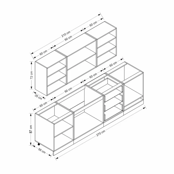 Minar 270 Cm Mebran C + Alm. Füme Cam Mtfk Dlp Byz 270-Mcb3 - Resim 8