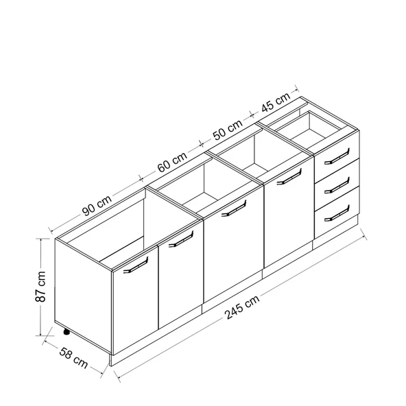 Minar 245 Cm Mutfak Dlb Byz Ant 245-A1-Alt - 8