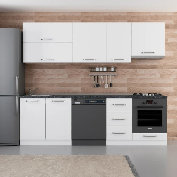 Minar 255 Cm Mutfak Dolabı Beyaz 255-B16