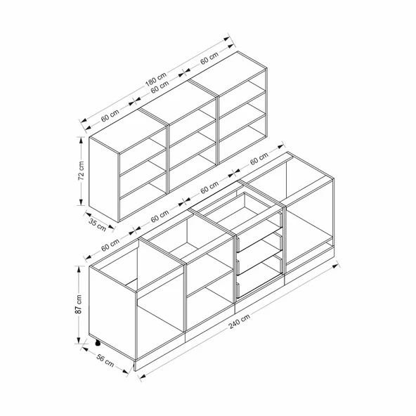 Minar 240 Cm Mebran C + Alm. Füme Cam Mtfk Dlp Byz 240-Mcb3 - Resim 8