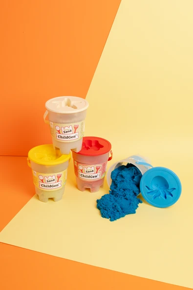 ChildGen Doğal Kinetik Kum - Mavi - 500 gr - Resim 4