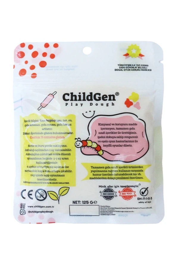 ChildGen Doğal Oyun Hamuru - Beyaz -Vakumlu Kartuş Paket