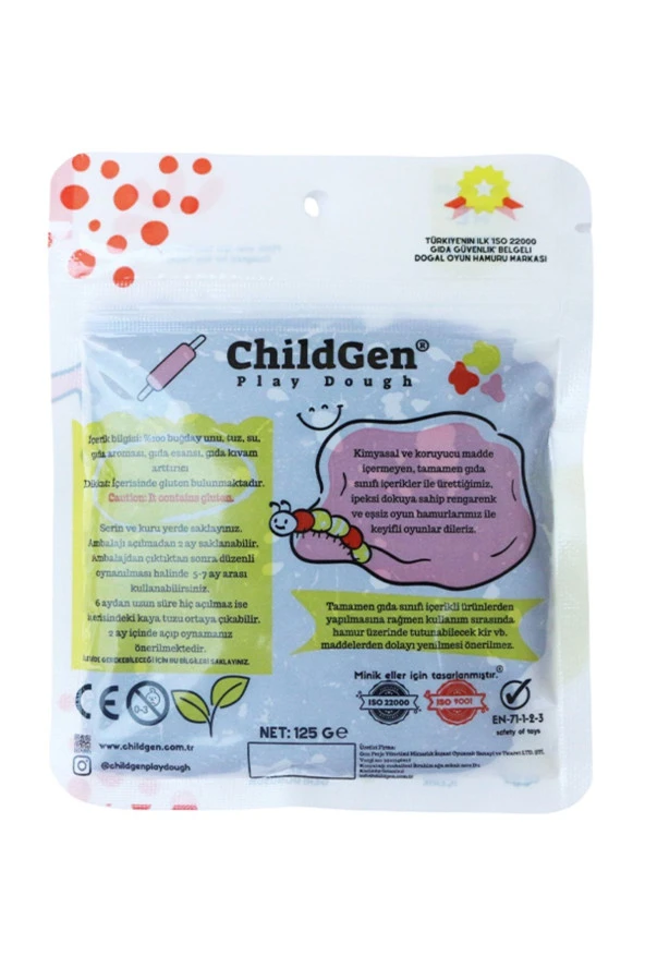 ChildGen Doğal Oyun Hamuru - Mor -vakumlu Kartuş Paket - (ecopack-refill) - Resim 2