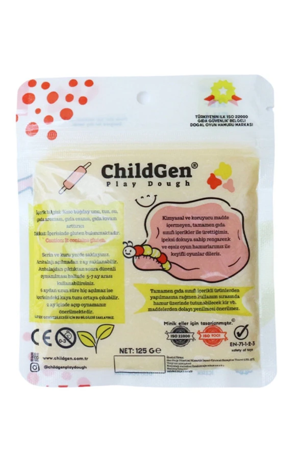 ChildGen Doğal Oyun Hamuru Sarı  Vakumlu Kartuş Paket