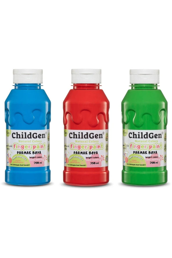 ChildGen Süper Yıkanabilir 3'lü Parmak Boya (350 ML X 3)