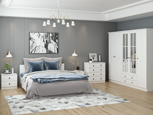 Minar Kale190 Yatak Odası Set 69 Beyaz Mebran - Resim 2