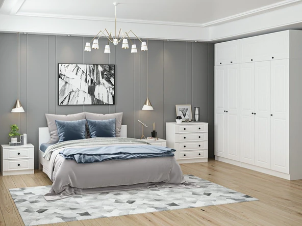 Minar Kale210 Yatak Odası Set 66 Beyaz Mebran - Resim 2