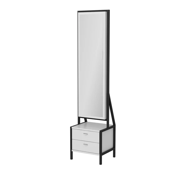 Minar Elegante Aynalı Takı Dolabı-Beyaz - 7