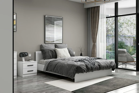 Minar Kale190 Yatak Odası Set 88 Beyaz Cam Kapak - Resim 2