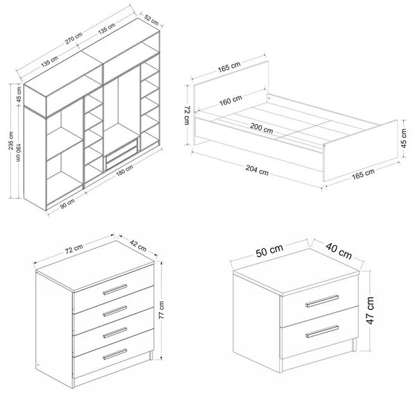 Minar Kale190 Yatak Odası Set 109 Beyaz - Resim 7