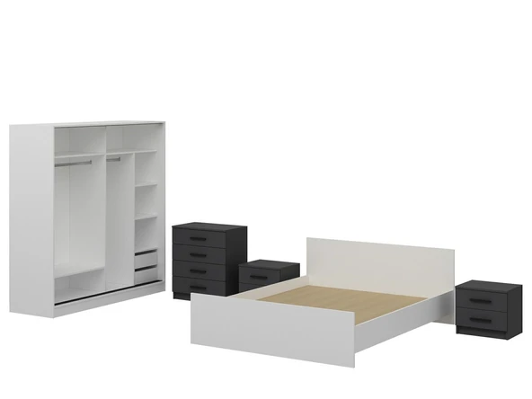 Minar Kale190 Yatak Odası Set 58 Beyaz Antrasit - 6