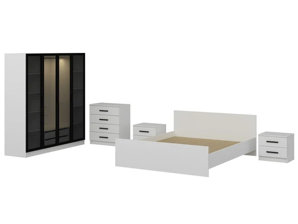 Minar Kale210 Yatak Odası Set 86 Beyaz Cam Kapak - Resim 5