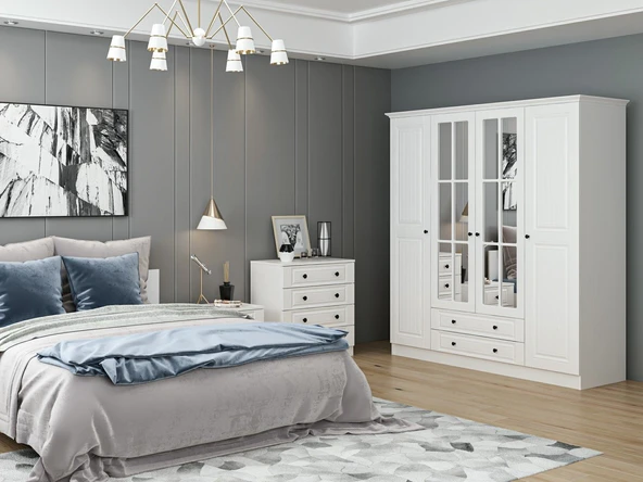 Minar Kale210 Yatak Odası Set 59 Beyaz Mebran - Resim 4