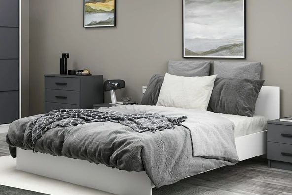 Minar Kale190 Yatak Odası Set 58 Beyaz Antrasit - 2