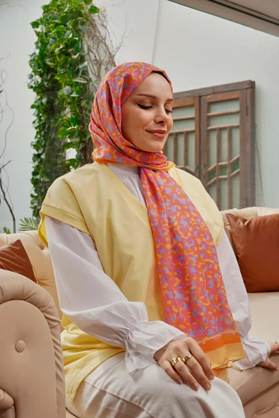 Afvente Leopar Desen Pembe Soft Pamuk Şal - Resim 2