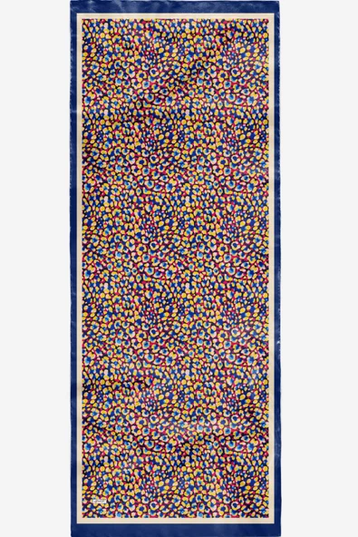 Afvente Leopar Desen Lacivert Soft Pamuk Şal - Resim 6