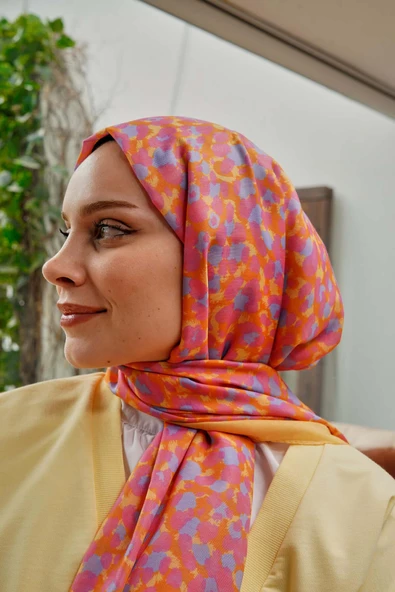 Afvente Leopar Desen Pembe Soft Pamuk Şal - Resim 4