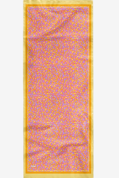 Afvente Leopar Desen Pembe Soft Pamuk Şal - Resim 5