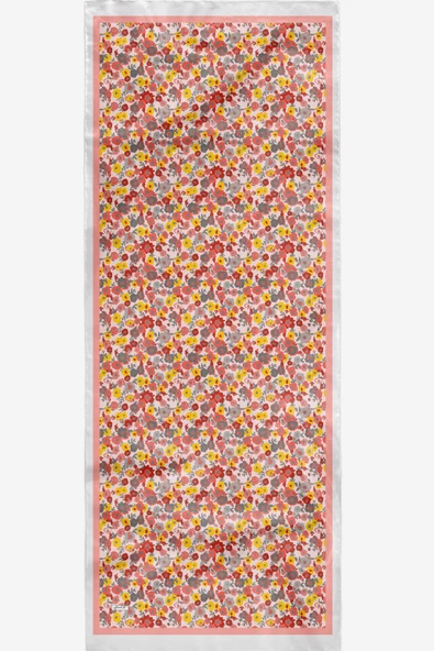 Afvente Çiçek Desen Turuncu Soft Pamuk Şal - Resim 5