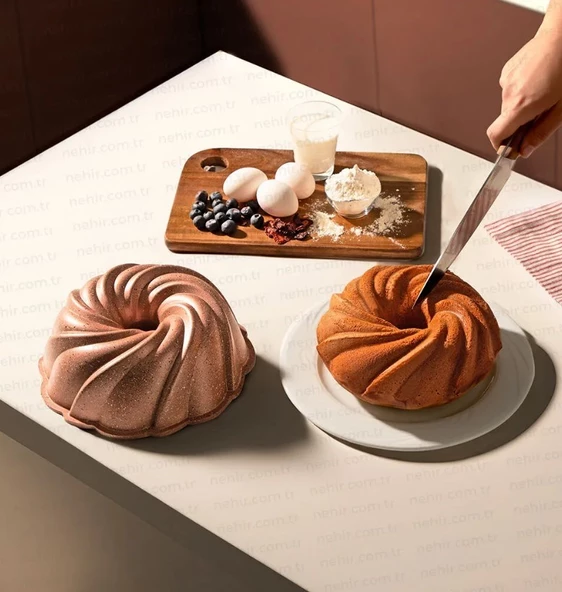 Nehir Buket Rose Gold Alimuinyum Döküm 26 Cm Kek Kalıbı - 1
