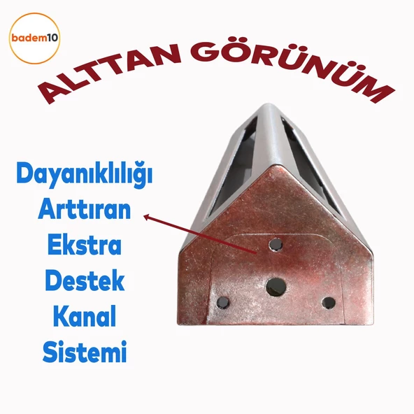 Ovit Açık Koltuk Baza Puf Kanepe Tv Ünite Masa Mobilya Ayağı Ayakları Metal Ayak 14 Cm Antik Bakır - Resim 4