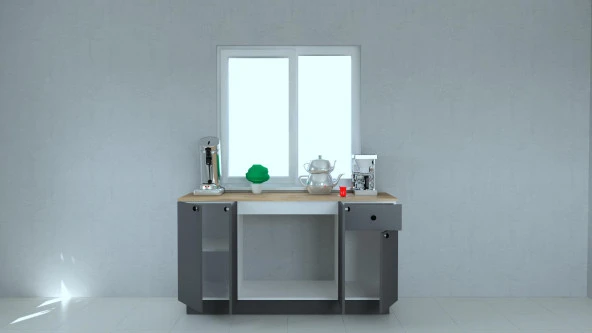 Mobilique 160 Cm Antrasit Alt Dolap Hazır Mutfak - 2