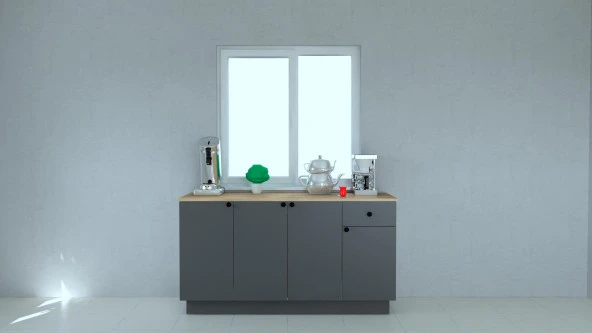 Mobilique 160 Cm Antrasit Alt Dolap Hazır Mutfak - 3