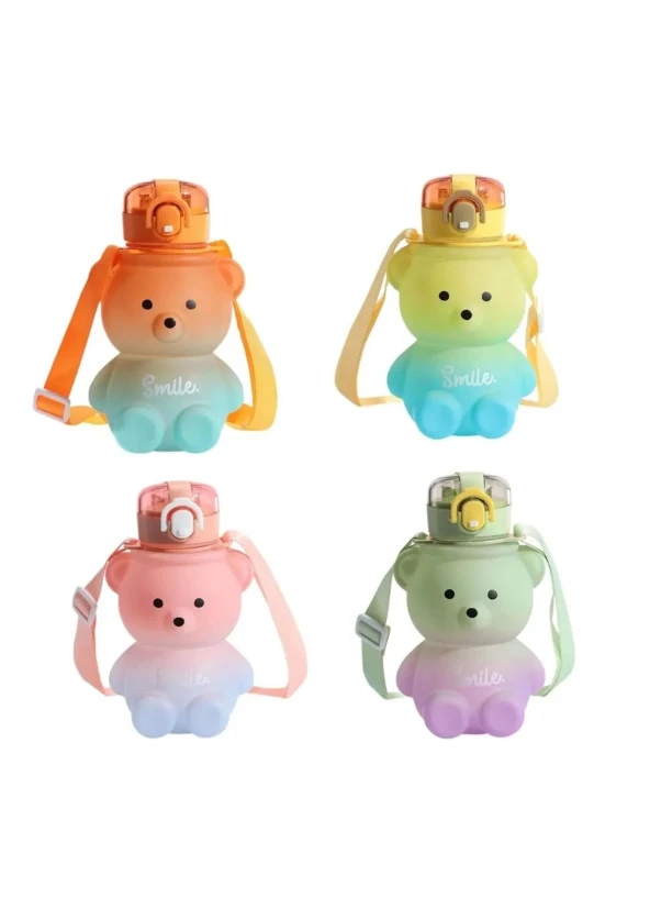 Hayal Sepeti Gülen Ayıcık Model Su Matarası Su Şişesi Suluk 800 ml Bpa Içermez Suluk Çocuk Suluk