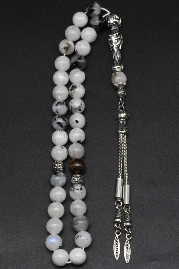 Ay Taşı Doğal Taş Tesbih 8 mm Küre Kesim - 2