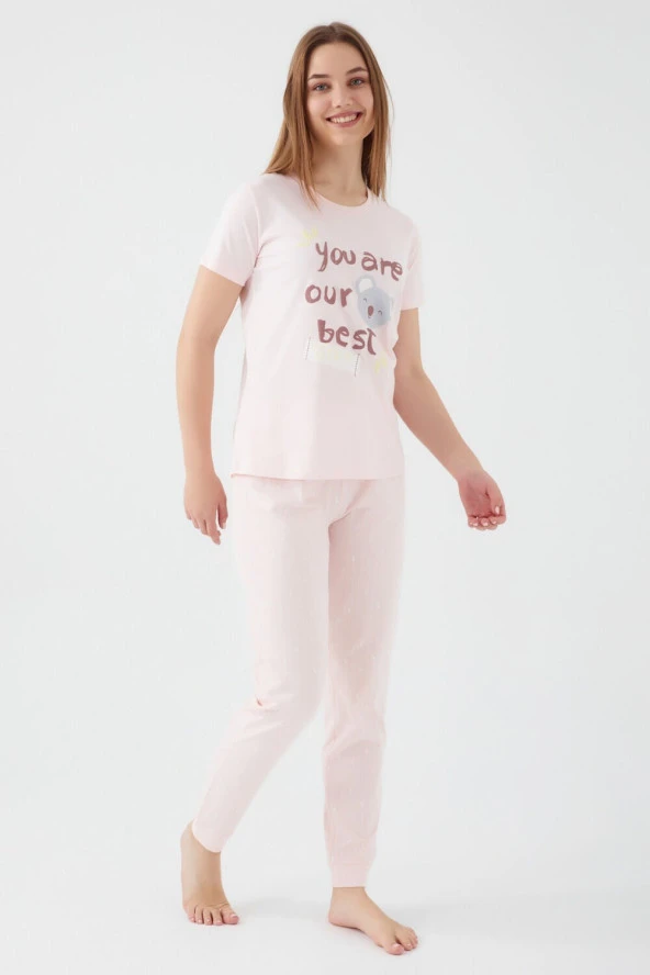 Rolypoly  RP3089-S Best Giftaçık Somon Kadın Pijama Takım