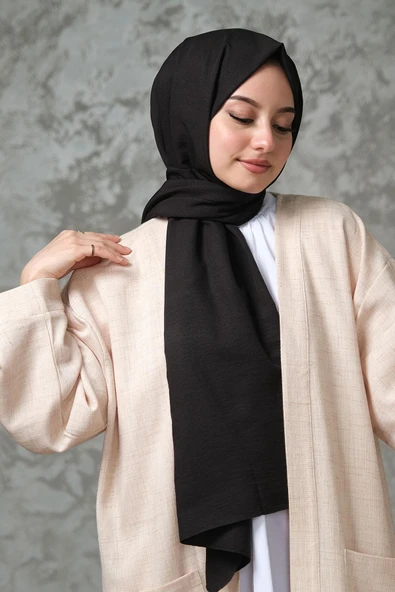 Afvente Siyah Cazz Pamuk Şal ürün görseli 1