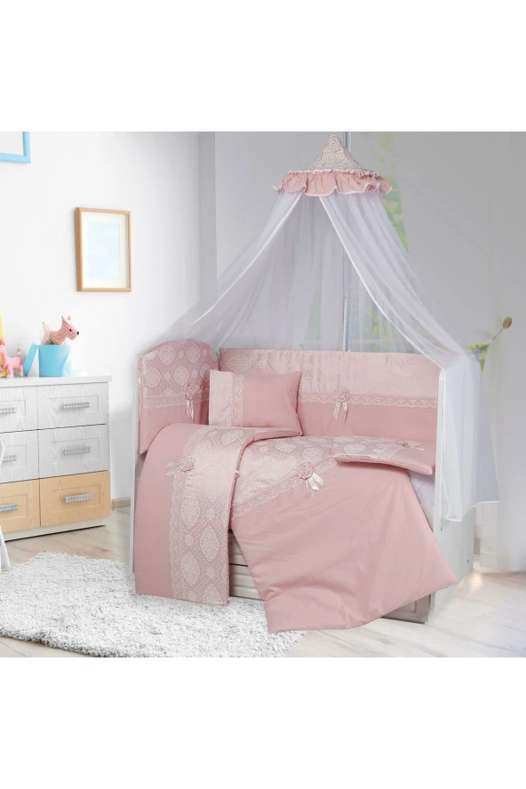 TuGU HoMe&BaBy %100 pamuklu 60x120 cm 9 parça fistolu,dantelli uyku seti02