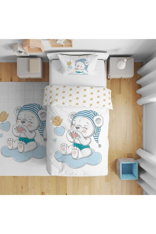 Tugu Home&baby Çift Taraflı Dijital Baskılı Pamuklu Micro Saten Çocuk Odası Tek Kişilik Nevresim15