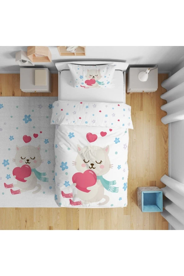 Tugu Home&baby Çift Taraflı Dijital Baskılı Pamuklu Micro Saten Çocuk Odası Tek Kişilik Nevresim13