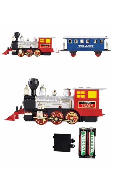 412cm. Uzunluğunda Raylar Üzerinde Macera Başlasın: Sesli ve Işıklı 16 Parça Klasik Tren Seti - 2